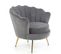 Fauteuil Coquillage En Velours Gris Avec Pieds Dorés Caprica