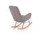 Rocking Chair Style Scandinave Avec Tissu Gris Et Pieds En Métal Et Bois Massif Utopia