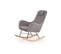 Rocking Chair Style Scandinave Avec Tissu Gris Et Pieds En Métal Et Bois Massif Utopia