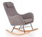 Rocking Chair Style Scandinave Avec Tissu Gris Et Pieds En Métal Et Bois Massif Utopia