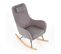 Rocking Chair Style Scandinave Avec Tissu Gris Et Pieds En Métal Et Bois Massif Utopia