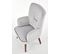 Fauteuil Design Confort Bois Et Tissu Gris Achille