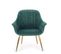 Fauteuil En Tissu Vert Foncé Avec Pieds En Acier Doré Tresor