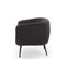 Fauteuil Rembourré En Tissu Gris Foncé Avec Pieds En Acier Noir Dreamin