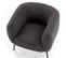 Fauteuil Rembourré En Tissu Gris Foncé Avec Pieds En Acier Noir Dreamin