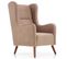 Fauteuil En Tissu Beige Avec Pieds En Bois Massif Spring