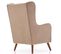 Fauteuil En Tissu Beige Avec Pieds En Bois Massif Spring