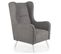 Fauteuil En Tissu Gris Avec Pieds Blancs En Bois Massif Spring