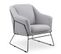 Fauteuil Confort Métal Et Tissu Gris May