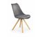 Chaise De Style Scandinave Grise Pieds En Bois Massif Malmo