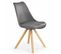 Chaise De Style Scandinave Grise Pieds En Bois Massif Malmo