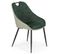 Chaise En Velours Vert Clair Et Vert Foncé Avec Pieds En Acier Noir Extra