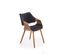 Chaise Design Retro Noir Et Bois Melo