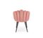 Chaise Coquillage Design En Velours Rose Avec Pieds En Acier Noir Amboise