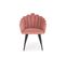 Chaise Coquillage Design En Velours Rose Avec Pieds En Acier Noir Amboise