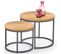 Ensemble De Deux Tables Gigognes Design Avec Plateaux Aspect Chêne Doré Sweety