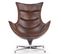 Fauteuil Design Pivotant Style Cuir Vieilli Avec Pied En Acier Inoxydable Oliver