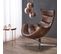 Fauteuil Design Pivotant Style Cuir Vieilli Avec Pied En Acier Inoxydable Oliver