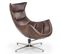 Fauteuil Design Pivotant Style Cuir Vieilli Avec Pied En Acier Inoxydable Oliver