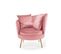 Fauteuil Contemporain En Velours Rose Avec Pieds Dorés En Métal Aedan