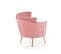 Fauteuil Contemporain En Velours Rose Avec Pieds Dorés En Métal Aedan