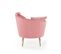 Fauteuil Contemporain En Velours Rose Avec Pieds Dorés En Métal Aedan