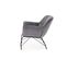 Fauteuil Contemporain En Velours Gris Avec Pieds Design En Métal Noir Briac