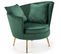 Fauteuil Contemporain En Velours Vert Avec Pieds Dorés En Métal Aedan