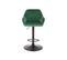 Chaise De Bar Ajustable En Hauteur En Velours Vert Avec Pied En Métal Eden