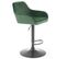 Chaise De Bar Ajustable En Hauteur En Velours Vert Avec Pied En Métal Eden