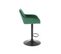 Chaise De Bar Ajustable En Hauteur En Velours Vert Avec Pied En Métal Eden