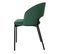 Chaise Contemporaine En Velours Vert Avec Pieds En Métal Noir Fergie