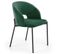 Chaise Contemporaine En Velours Vert Avec Pieds En Métal Noir Fergie