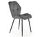 Chaise Contemporaine En Velours Gris Avec Pieds En Métal Noir Stella