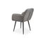 Chaise En Velours Gris Avec Coussin D'assise Et Pieds En Métal Noir Amy