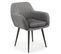 Chaise En Velours Gris Avec Coussin D'assise Et Pieds En Métal Noir Amy