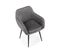 Chaise En Velours Gris Avec Coussin D'assise Et Pieds En Métal Noir Amy