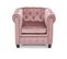 Fauteuil Capitonné En Velours Rose Avec Pieds Noirs En Bois Muriel