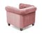 Fauteuil Capitonné En Velours Rose Avec Pieds Noirs En Bois Muriel