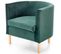 Fauteuil Lounge En Velours Vert Avec Pieds En Bois Massif Kelen