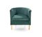 Fauteuil Lounge En Velours Vert Avec Pieds En Bois Massif Kelen