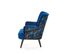 Fauteuil Lounge En Velours Bleu Avec Dossier Imprimé Florael