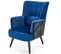 Fauteuil Lounge En Velours Bleu Avec Dossier Imprimé Florael