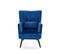 Fauteuil Lounge En Velours Bleu Avec Dossier Imprimé Florael