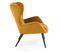 Fauteuil Contemporain En Velours Jaune Moutarde Glasgow