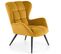 Fauteuil Contemporain En Velours Jaune Moutarde Glasgow