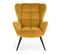 Fauteuil Contemporain En Velours Jaune Moutarde Glasgow