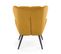 Fauteuil Contemporain En Velours Jaune Moutarde Glasgow