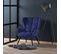 Fauteuil Contemporain En Velours Bleu Glasgow