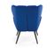 Fauteuil Contemporain En Velours Bleu Glasgow